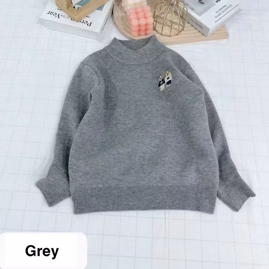 Outono / inverno de alta qualidade ultramacio infantil unissex design de moda tricotado personalizado pull over gola alta manga comprida suéter cores roupas vestuário preço de atacado