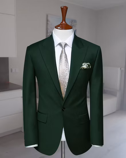 Terno masculino verde escuro de 3 peças para terno personalizado masculino