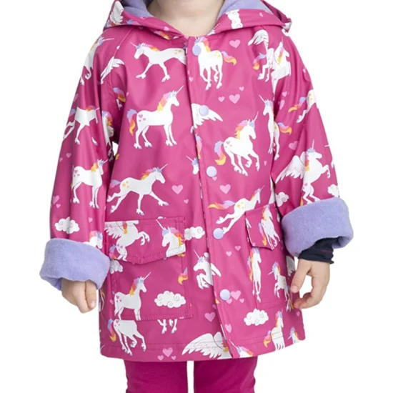 OEM primavera outono crianças PU impermeável casaco de chuva jaqueta com capuz para esportes ao ar livre